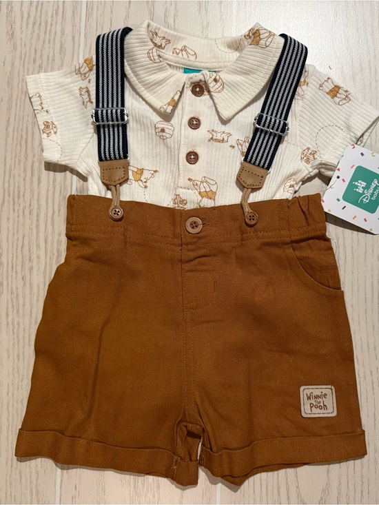 Disney Other - Disney Baby Winnie the Pooh Suspender Outfit Set 3-6M NWT
